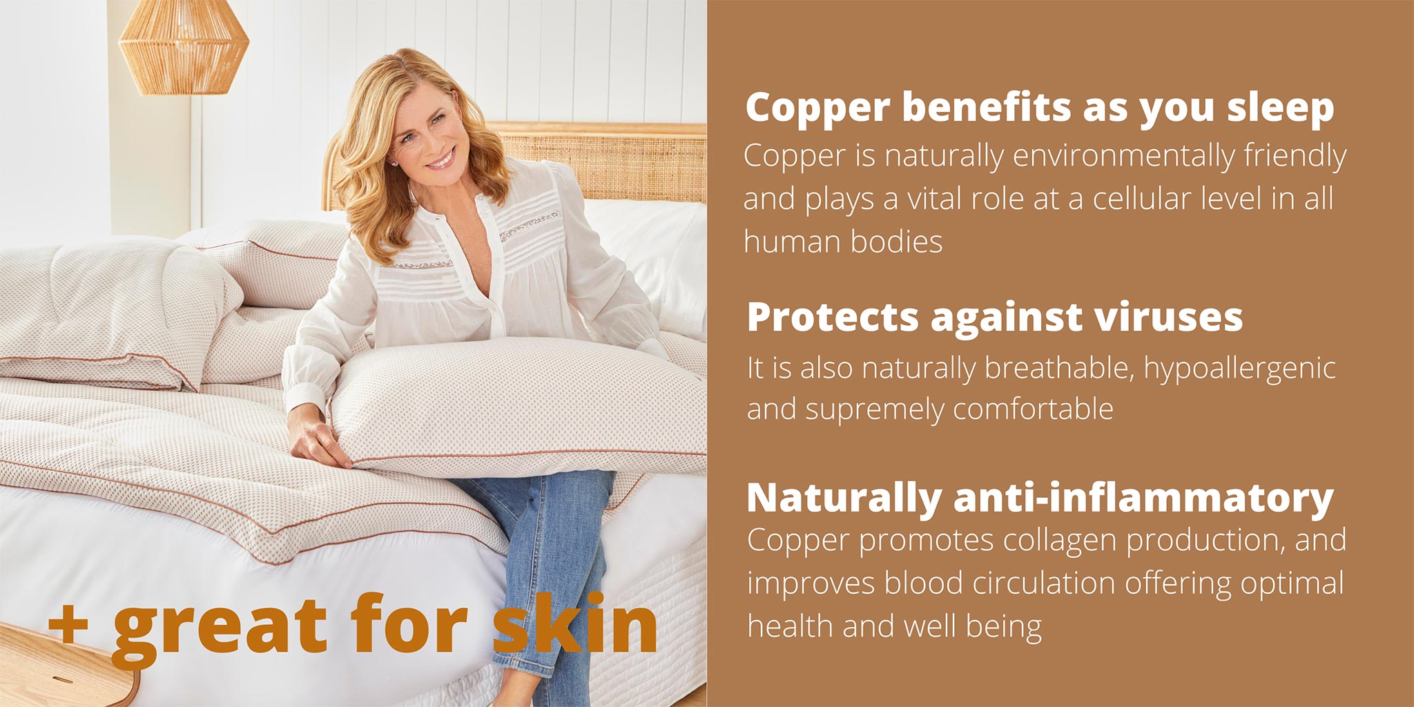 Deborah Hutton Pure Balance Copper Pillow Protectorsbenefits infographic