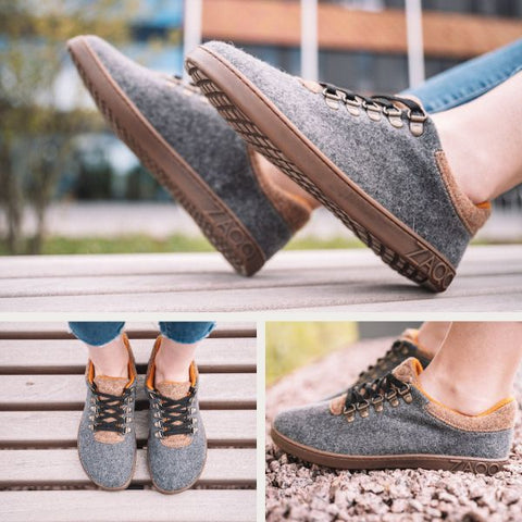 Merino barefoot shoes gray