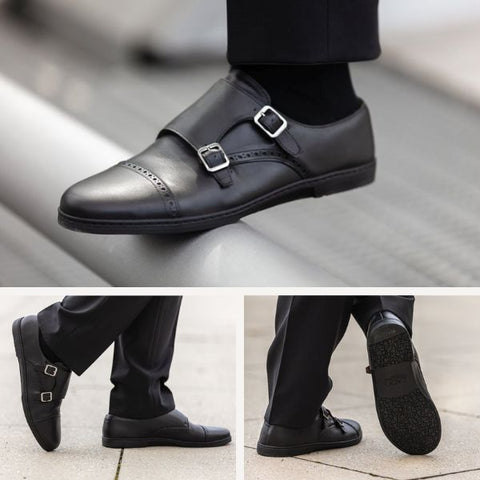 schwarze Monk Barfußschuhe Herren