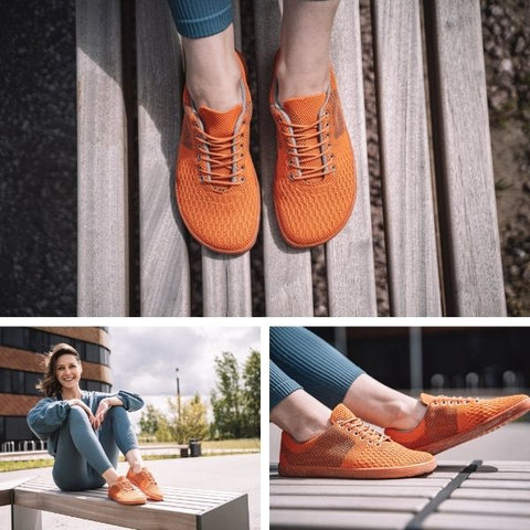 Chaussures pieds nus en orange