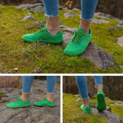 Green barefoot shoes