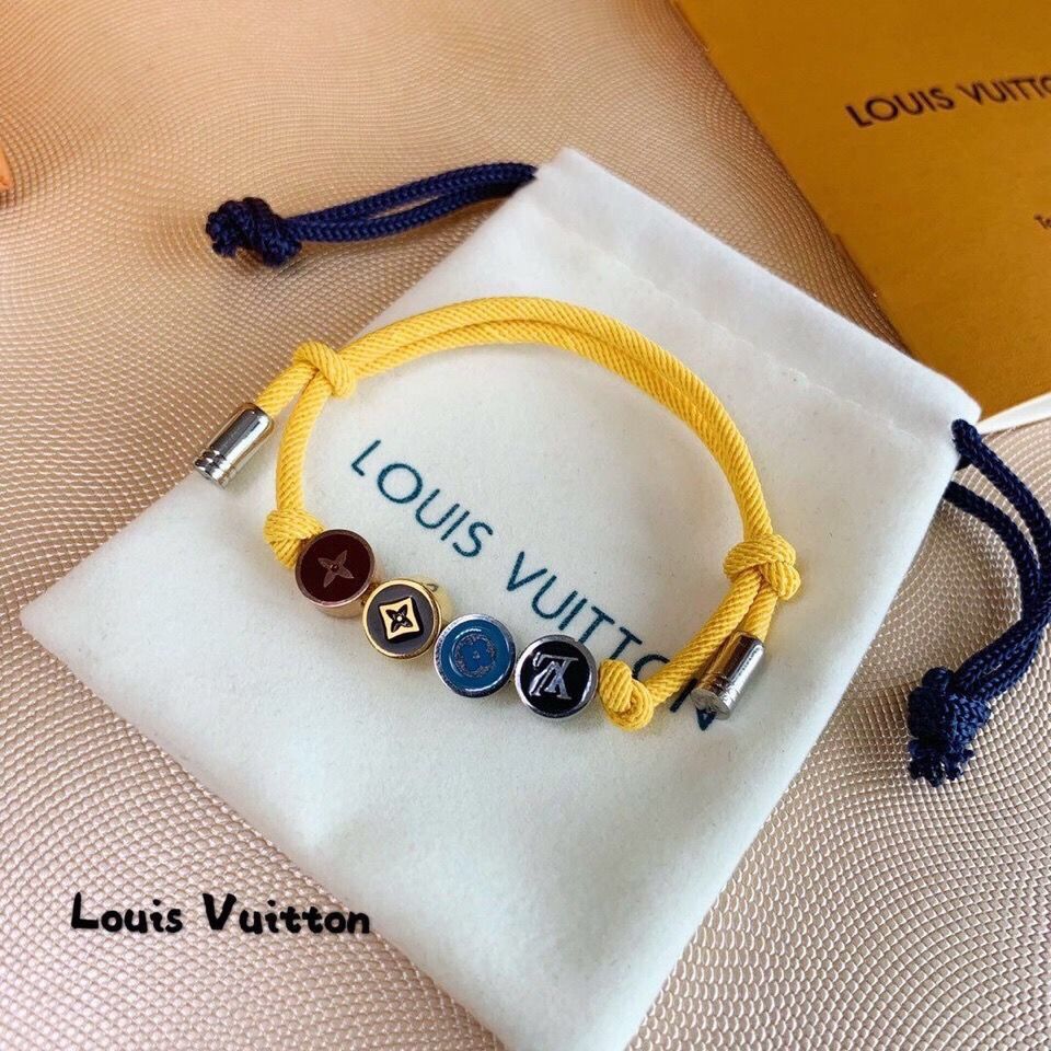 LV Louis Vuitton Couple Hand Rope Braided Bracelet Male V Commemorative Gift Simple Student Bracelet