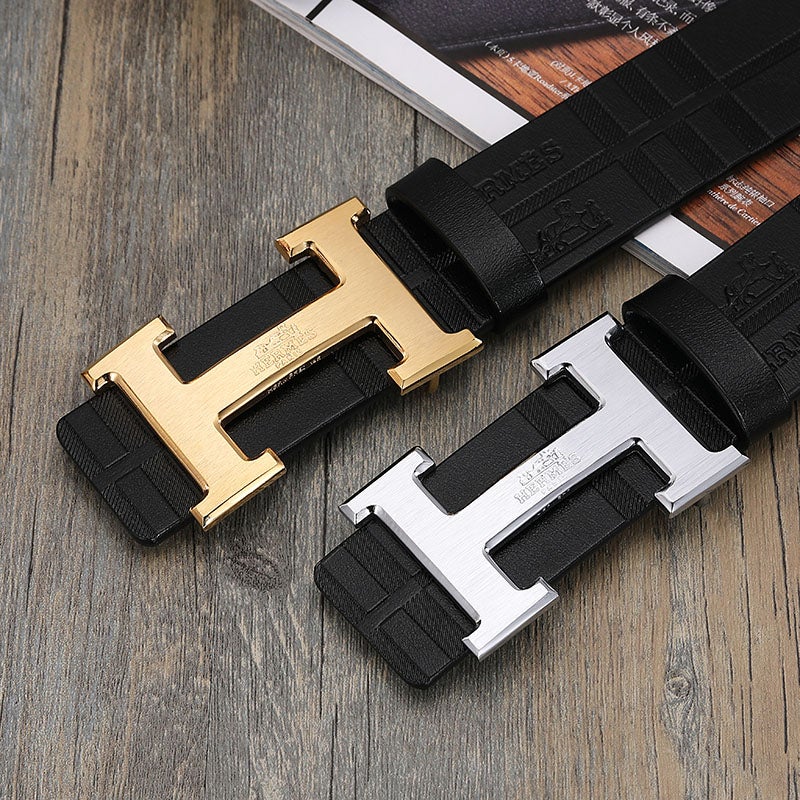 Hermes H casual personality letter buckle men's belt