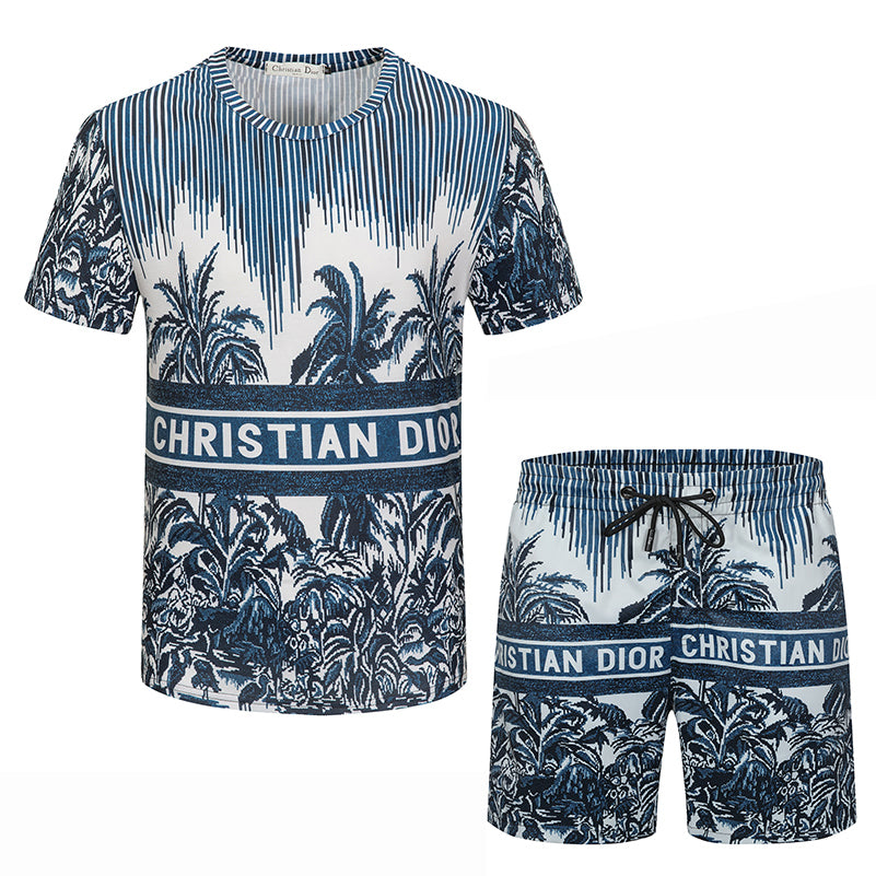 Christian Dior Pattern Two-Piece Short Sleeve Set