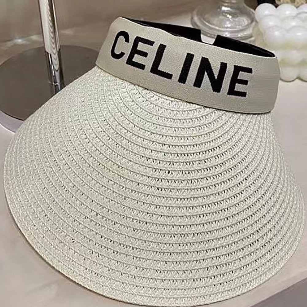 CELINE hot sale woven sun hat women alphabet embroidery baseball cap