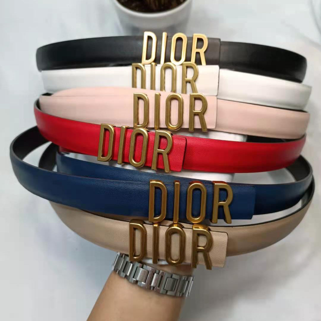 Dior Fashion Woman Men Chic CD Letter Buckle Belt Leather Belt