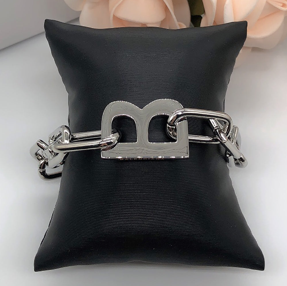 Balenciaga B letter logo couple bracelet