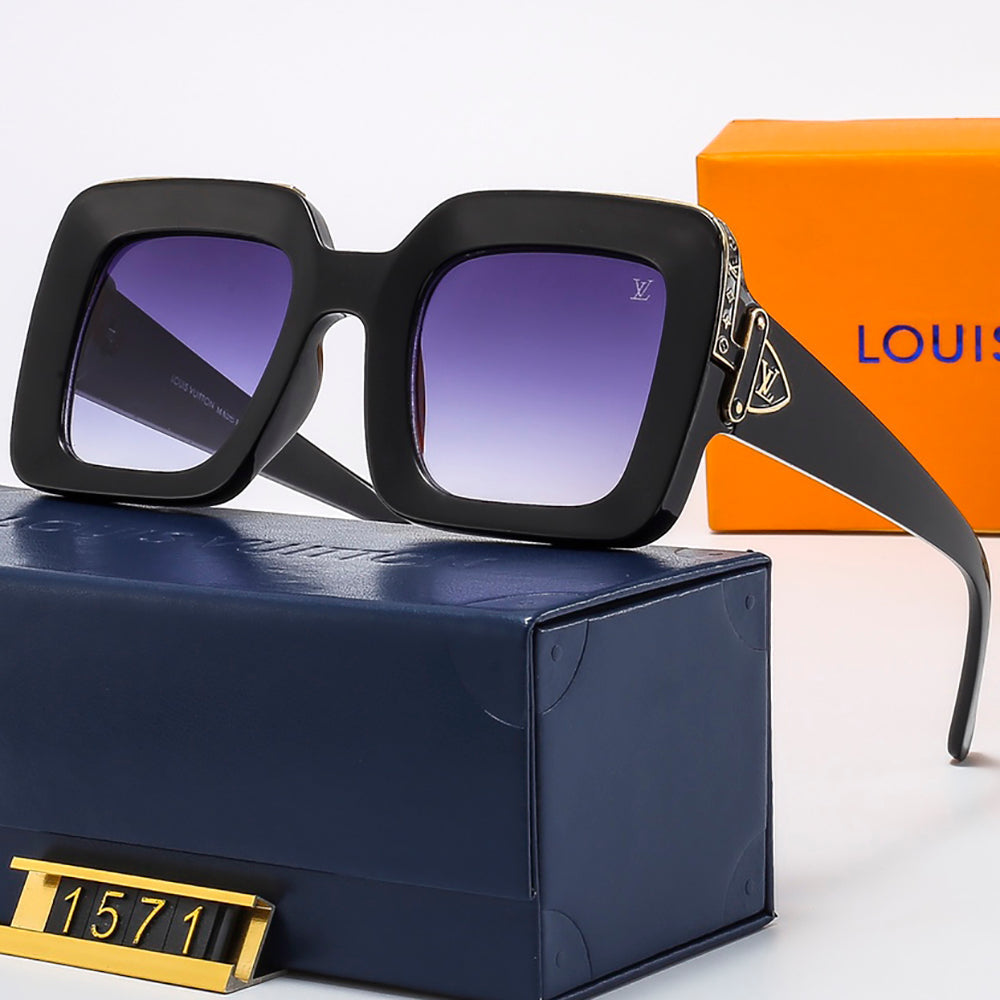 LV Louis Vuitton letter logo couple large frame glasses sunglass