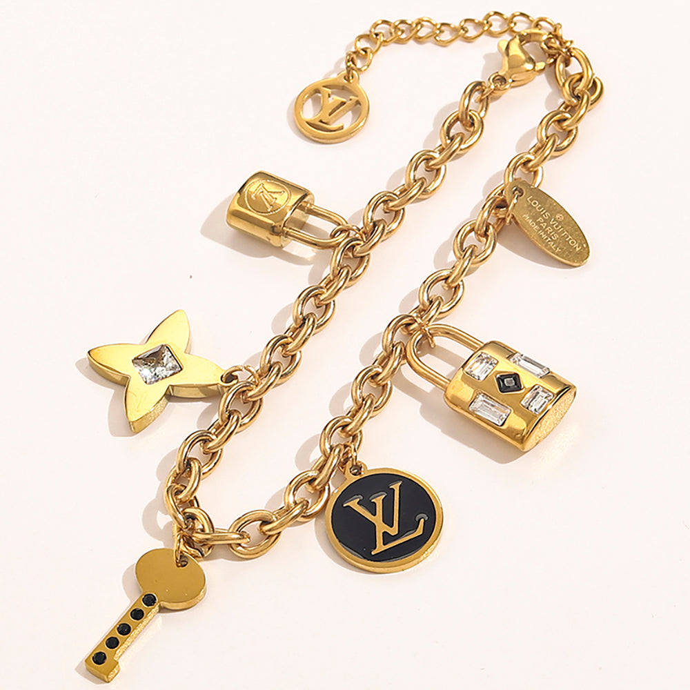 LV Louis vuitton Letter Logo Women's Bracelet Necklace