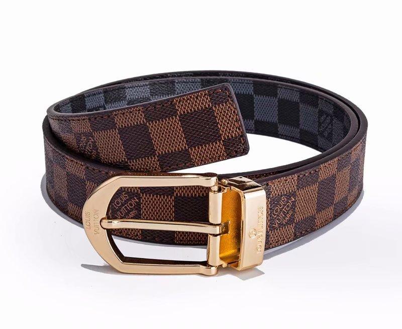 LV Louis Vuitton New Fashion Monogram Check Leather Women Men Be