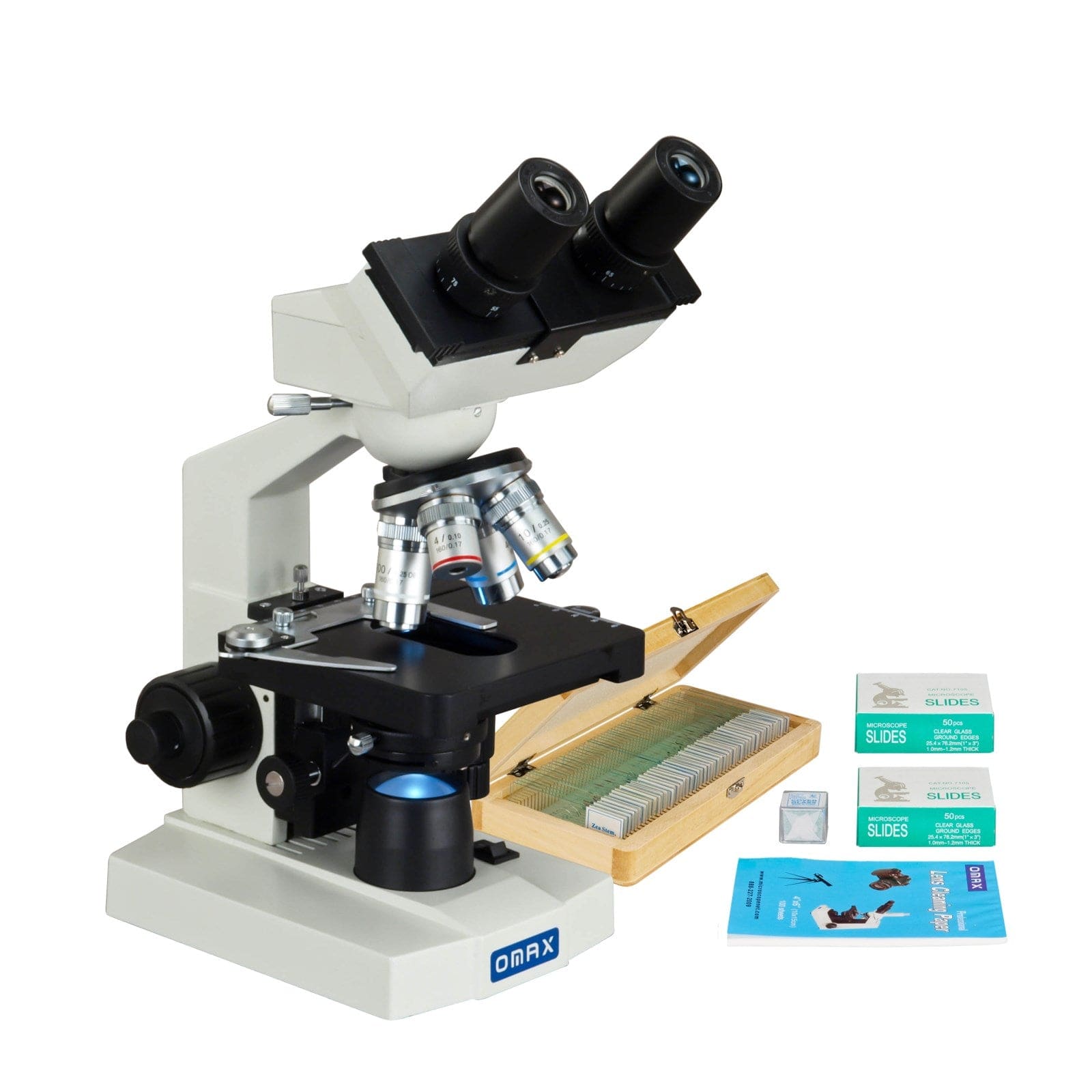 Microscope optique XSP-02 HD pour laboratoire scolaire Grossissement  400X-24000X avec lames de microscope Lumière