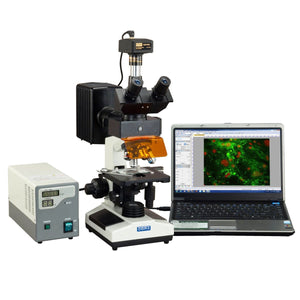 40X-1600X M837FLR Series Trinocular Epi-Fluorescence Microscope + 14MP USB 2.0 Digital Camera