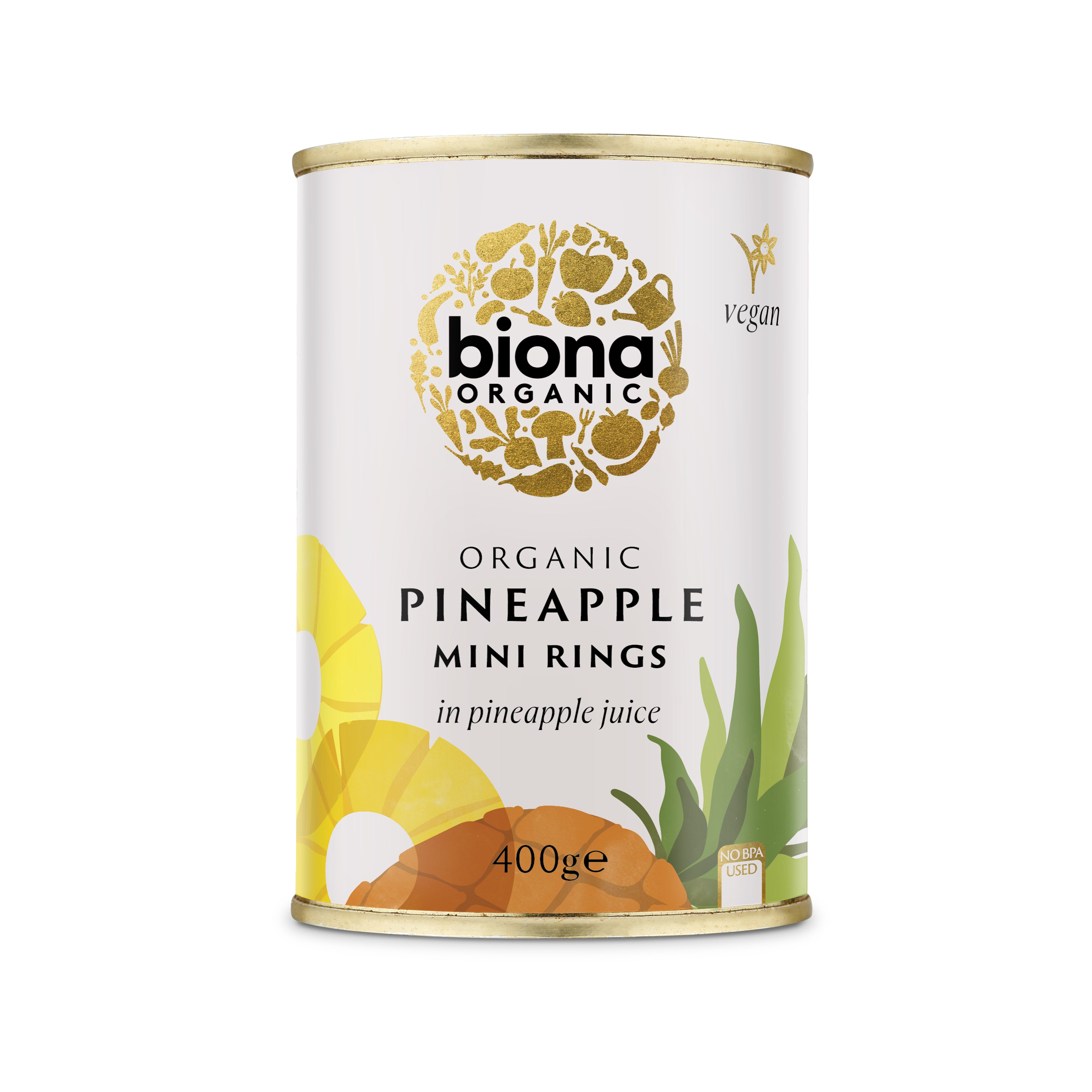 Rondele mini de ananas in suc de ananas, eco, 400g, biona