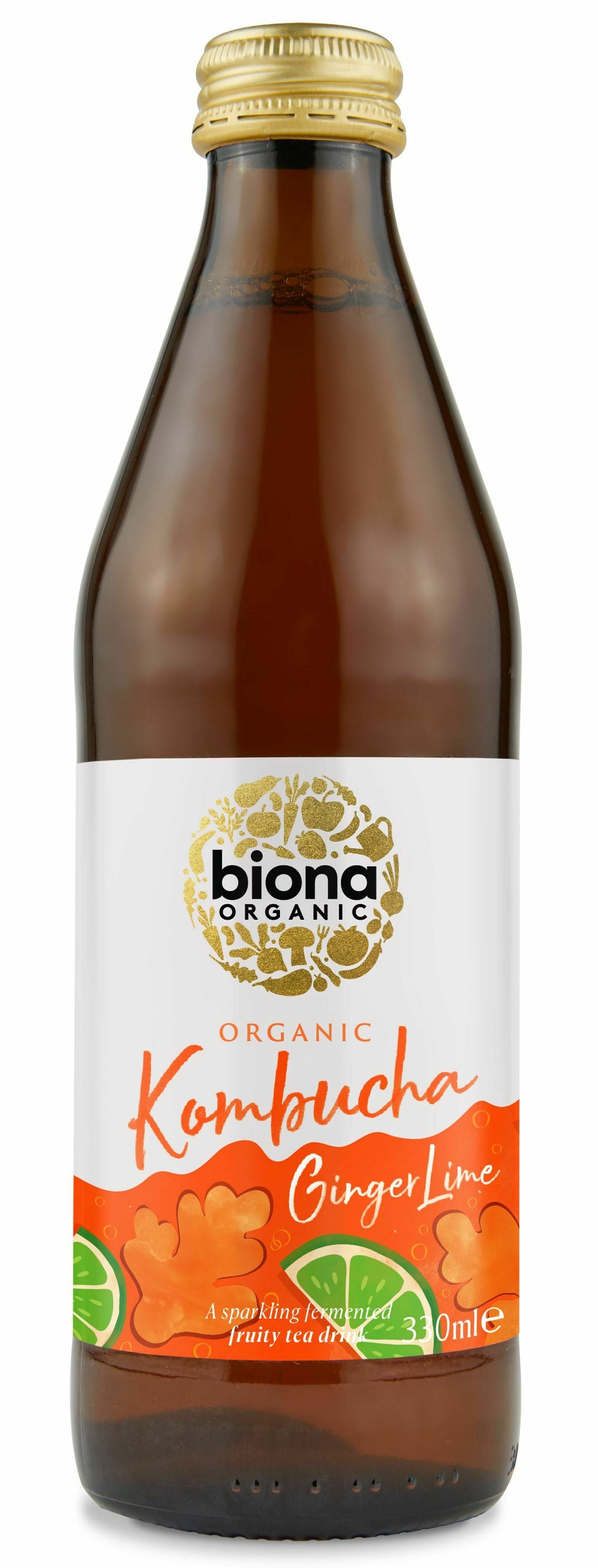 Kombucha cu ghimbir si lime, bio, 330ml, biona