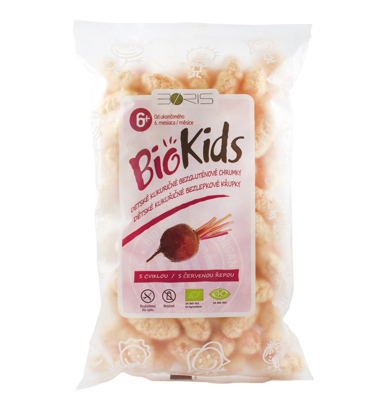 Biokids - pufuleti bio cu sfecla rosie, 55 g