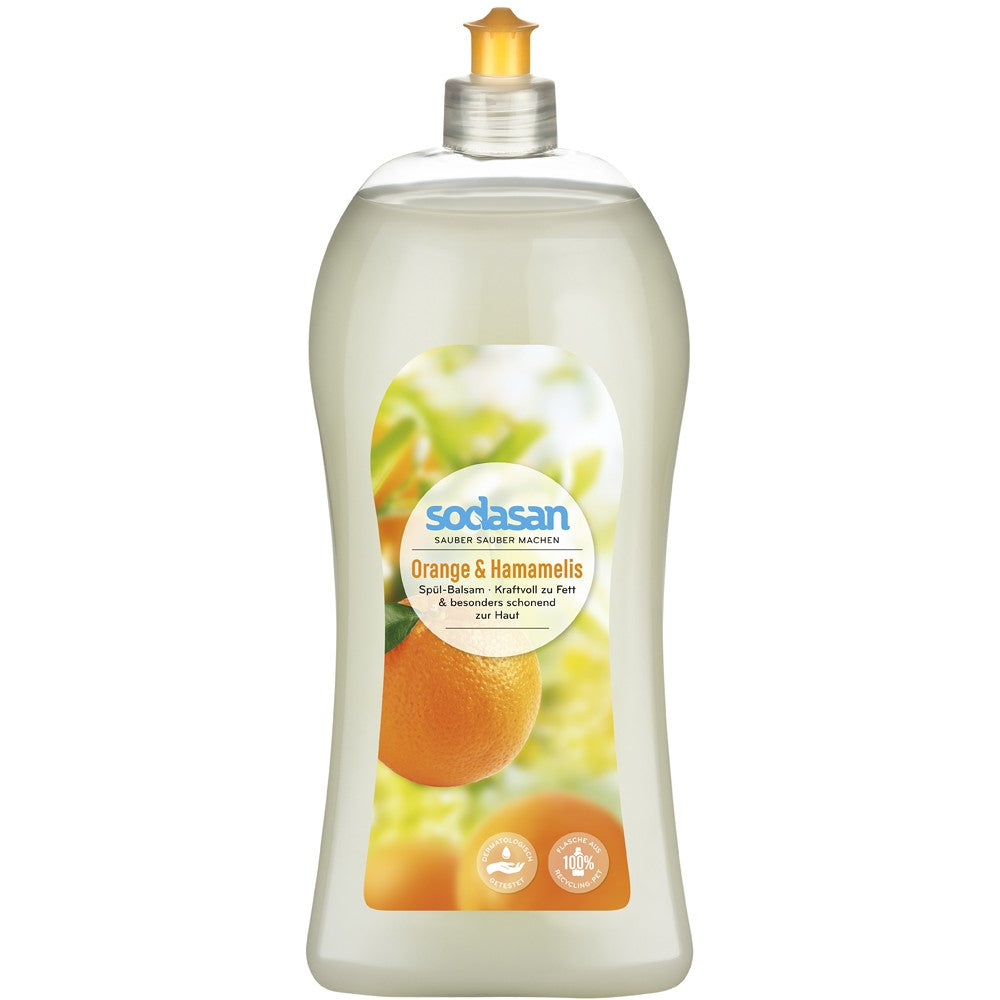 Detergent lichid de vase balsam cu portocala ecologic, 1l, sodasan