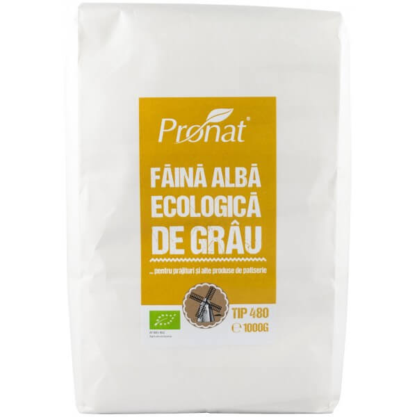 Faina alba de grau bio tip 480, 1kg, pronat