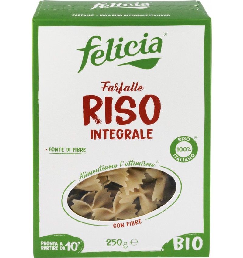 Farfalle bio din orez integral 250g felicia