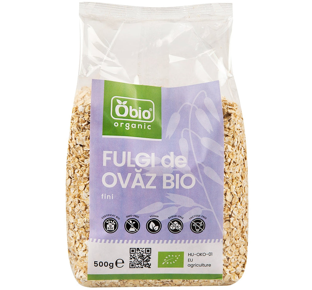 Fulgi de ovaz fini, eco, 500g, obio