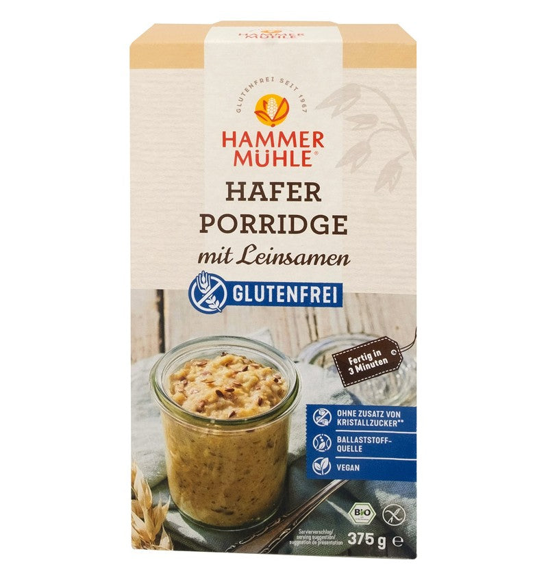 Terci (porridge) din ovaz cu seminte de in, fara gluten, ecologic, 375g, hammer muhle