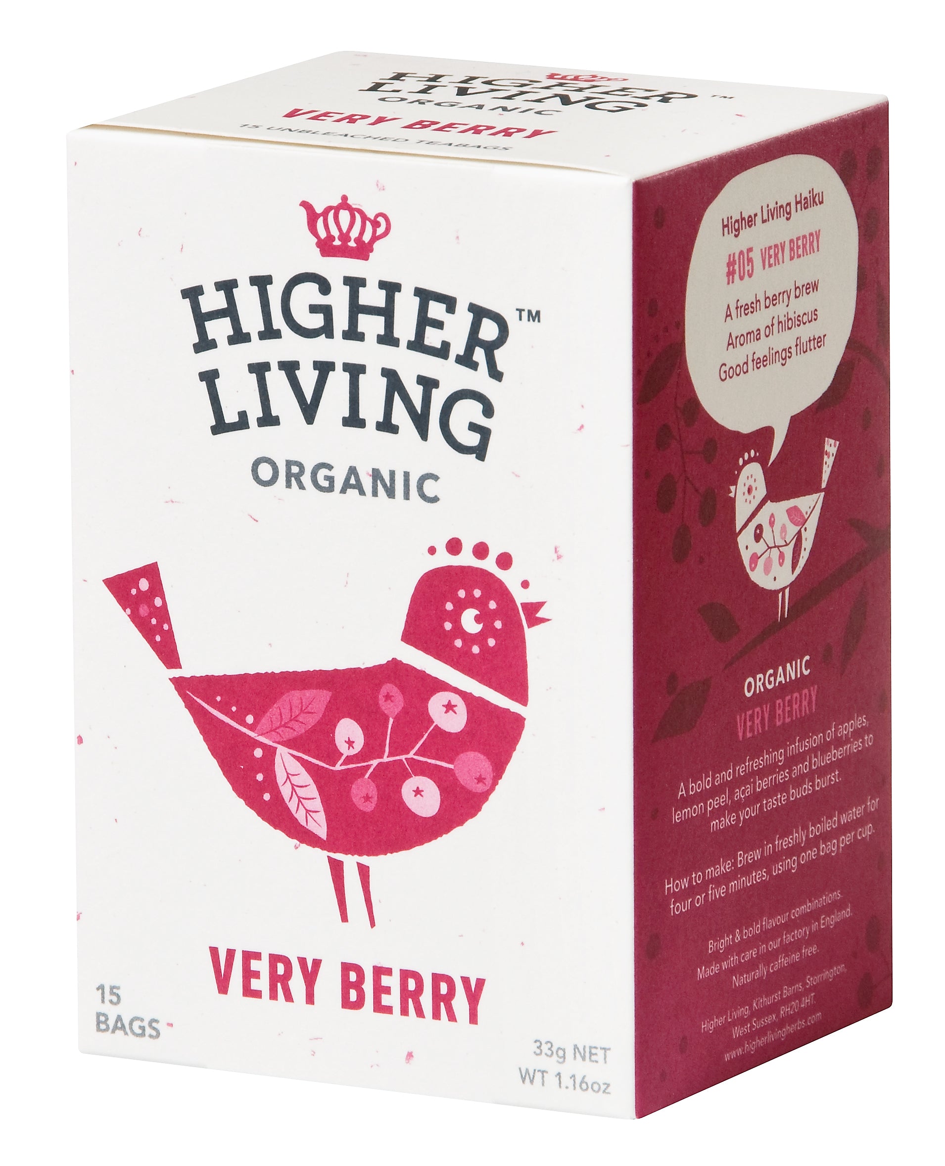 Ceai de fructe very berry, eco, 15 plicuri, higher living