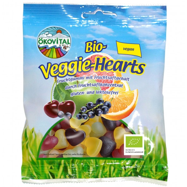 Jeleuri bio inimioare cu fructe vegane, 100g, okovital