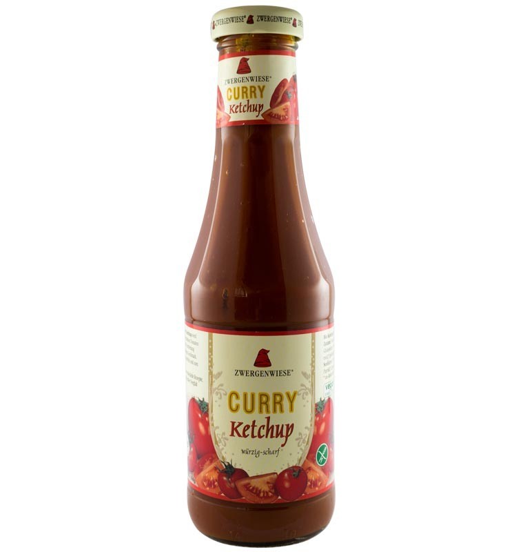 Ketchup din piure de rosii cu curry, bio, 500 ml, zwergenwiese