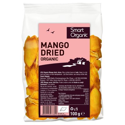 Mango uscat felii, eco, 100g, smart organic