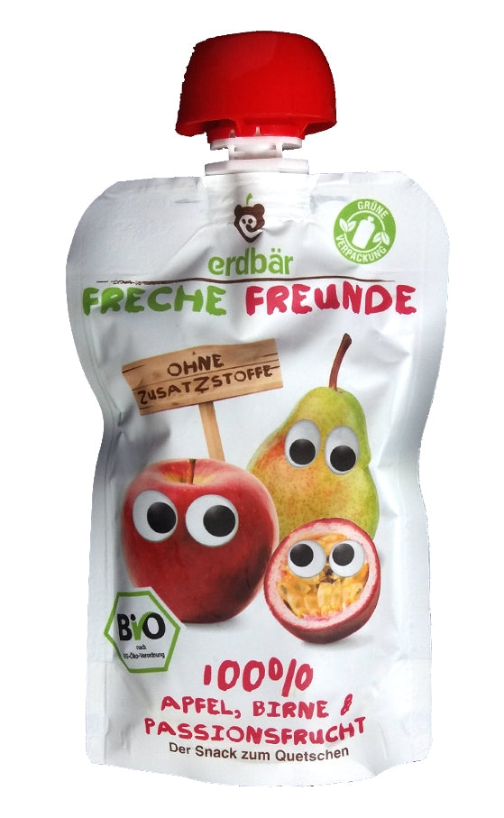 Piure de mere, pere si fructul pasiunii, eco, 100g, ff erdbar