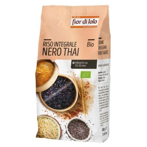 Orez negru thai integral bio, 500g, fior di loto