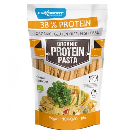 Paste proteice din soia si quinoa fettuccine bio, 200g, maxsport