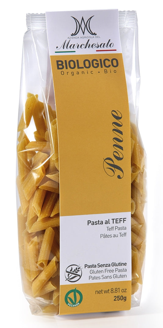 Penne din teff, bio,, fara gluten, 250g, marchesato