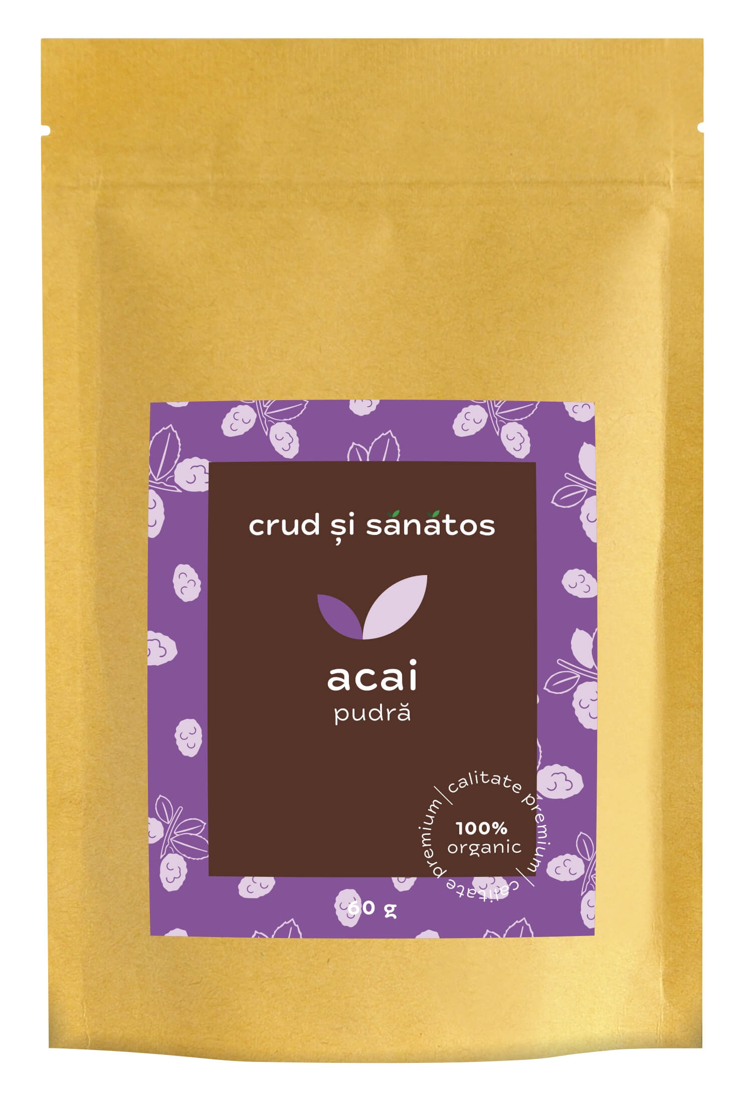 Acai pudra, bio, 60g, crud si sanatos