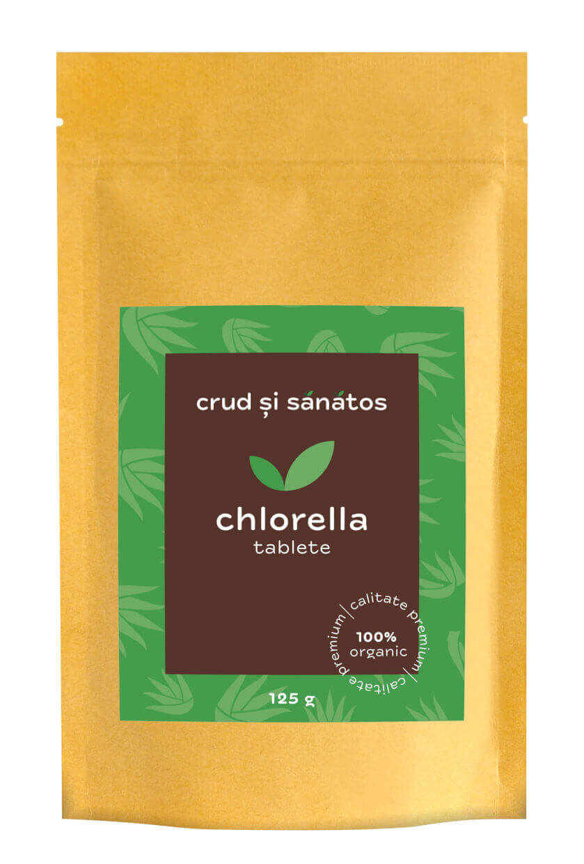 Chlorella tablete, bio, 125g, crud si sanatos