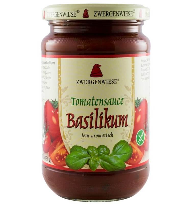 Sos de tomate cu busuioc, bio, 340g, zwergenwiese