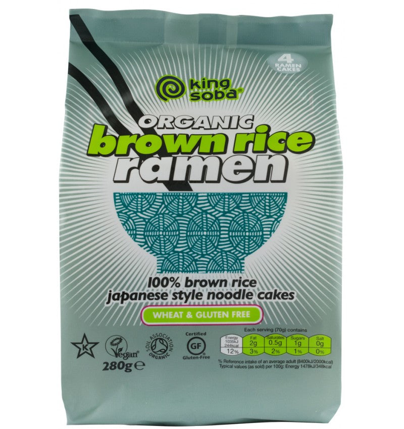 Taitei bio ramen din orez integral, 280g, king soba