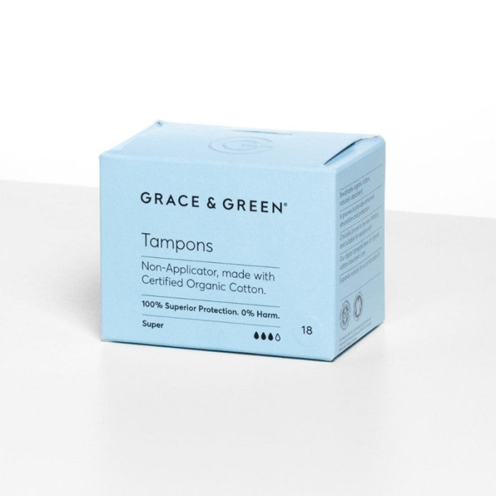 Tampoane din bumbac organic 100% super (18 buc), grace and green