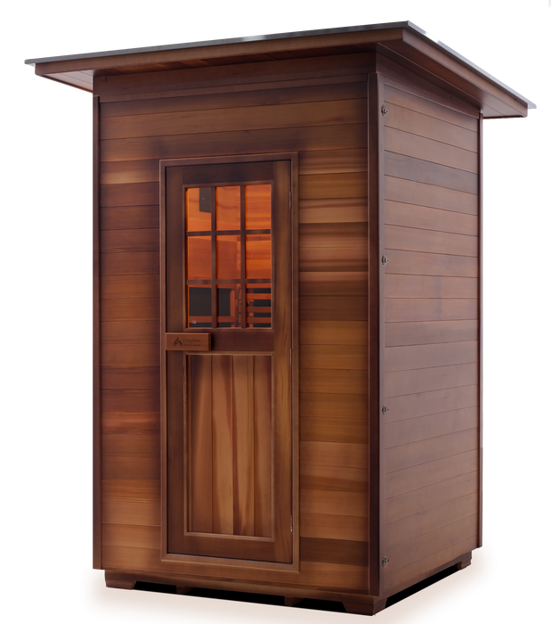 Enlighten Sauna: Sapphire 2 Person Hybrid Indoor/Outdoor Infrared Full Spectrum Sauna