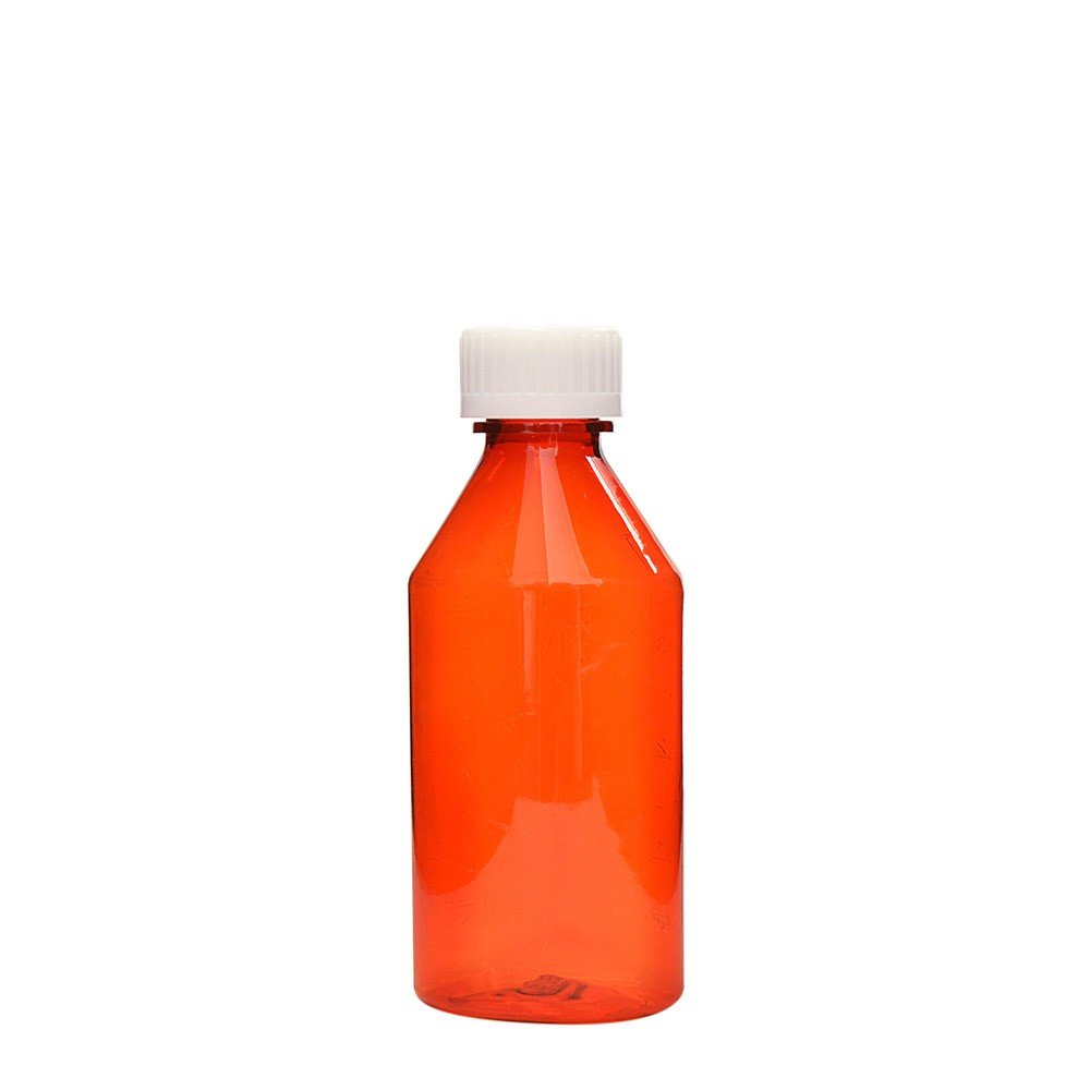 3oz Graduated Oval RX Bottles with Caps 200 count- Amber