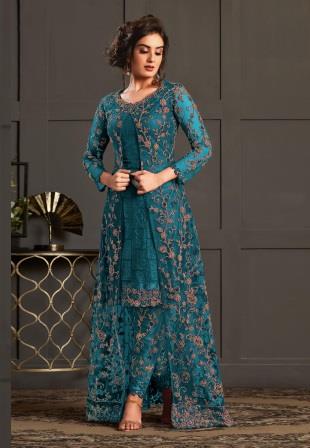 buy teal color salwar kameez online usa