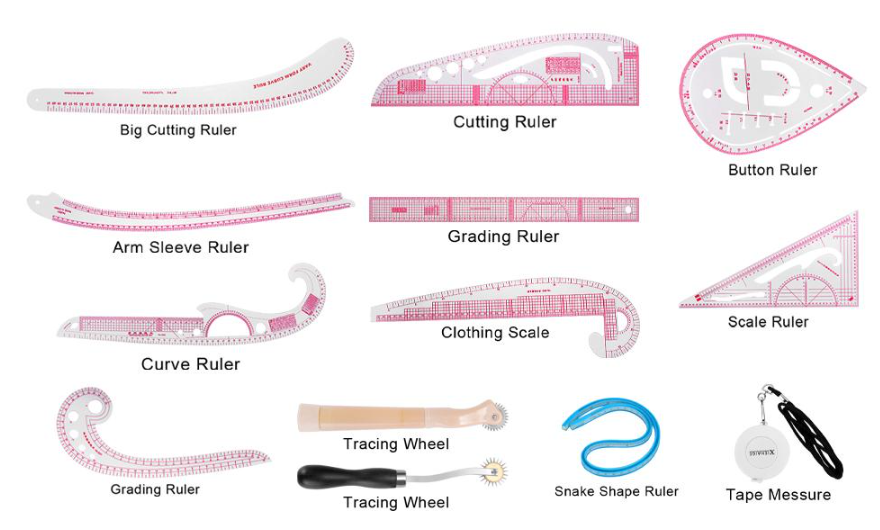 SEWOART Curve Grading Ruler French Curve Ruler Hot Hem Ruler for Sewing DIY  Sewing Ruler Beginners Curve Ruler PC Beginners Sewing Ruler Designers