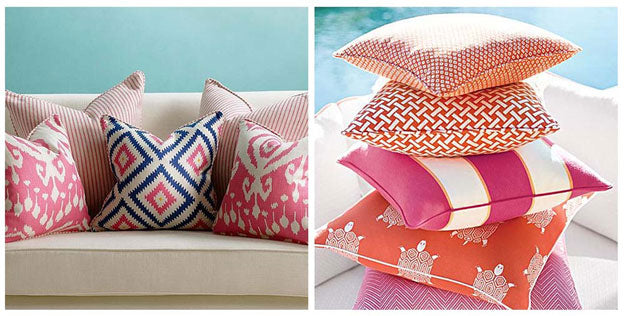 Cushion covers featuring bold geometric shapes