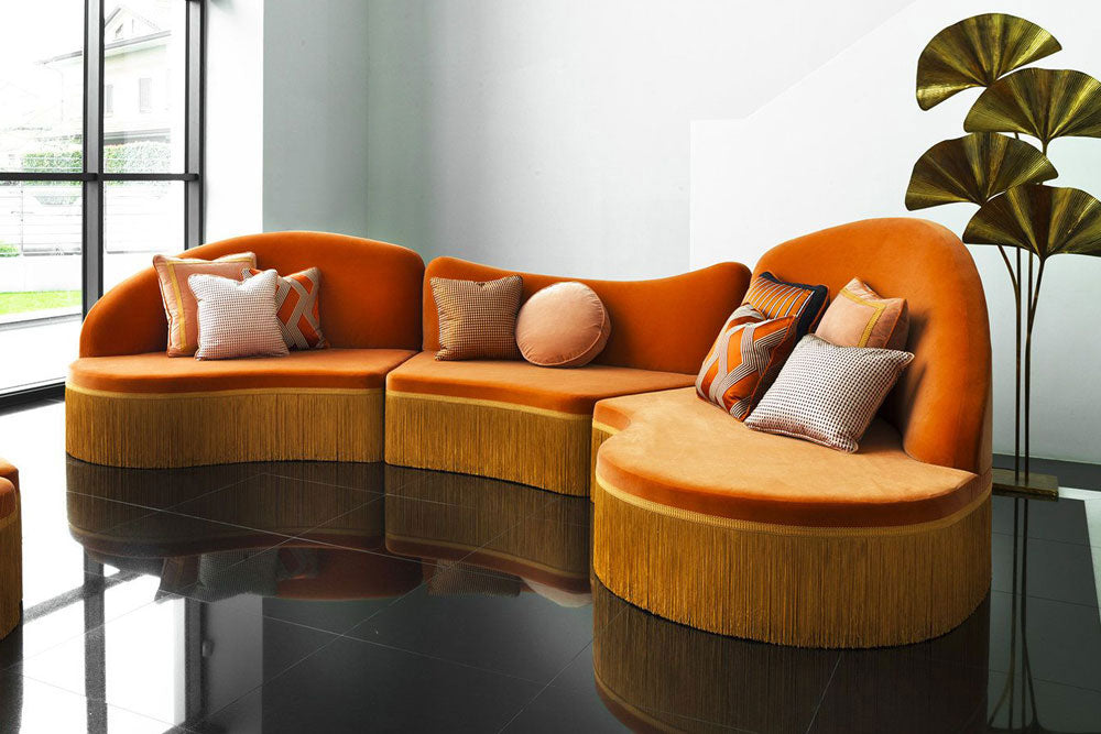 Elegant Cushion Cover Arrangement for Sectional Sofa