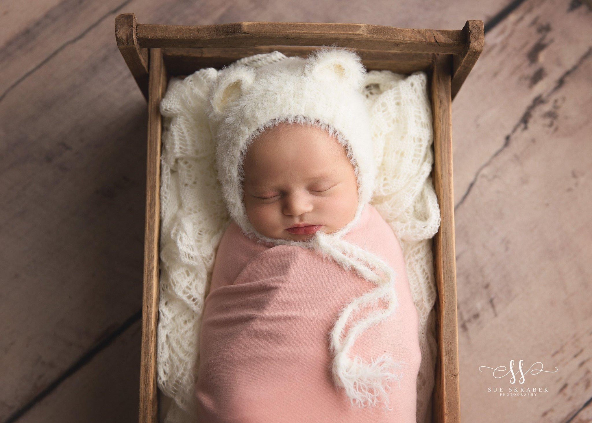 knitted baby bonnet