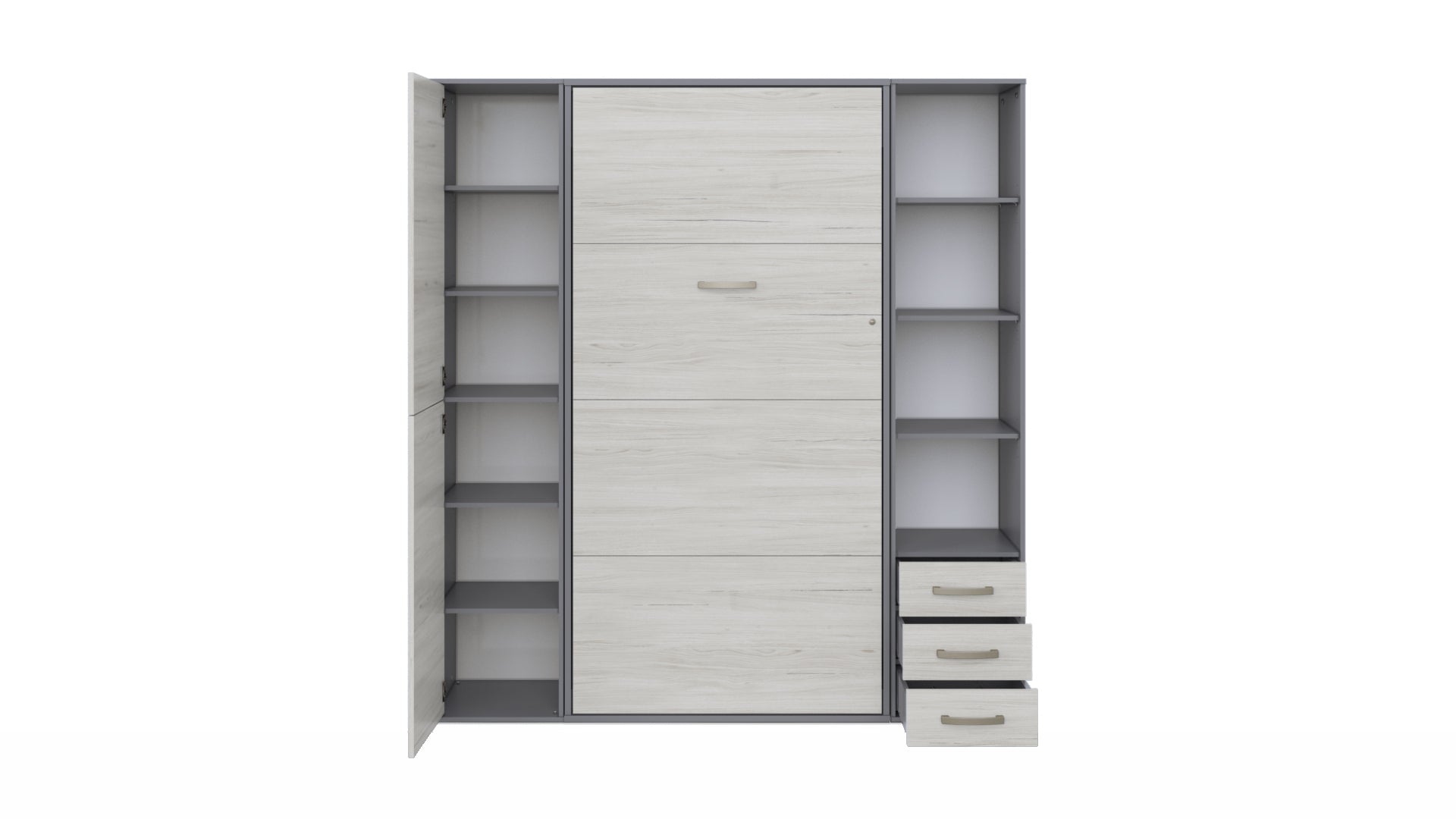 Maxima House - Invento Vertical Wall Bed European Twin Size With 2 Cabinets IN90V-08/09W