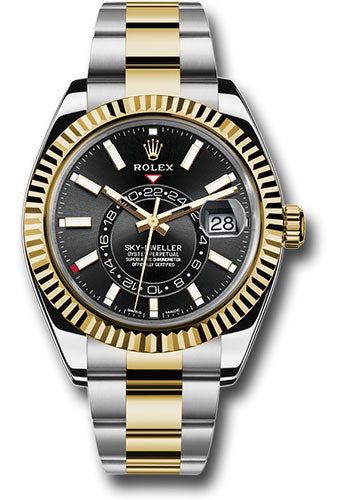 Rolex sky dweller 2025 gold black dial