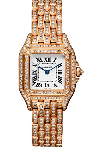 Cartier PANTHERE Edition 1:1 Mirror Swiss Watch Rose Gold White Dial -  Diamonds Bezel