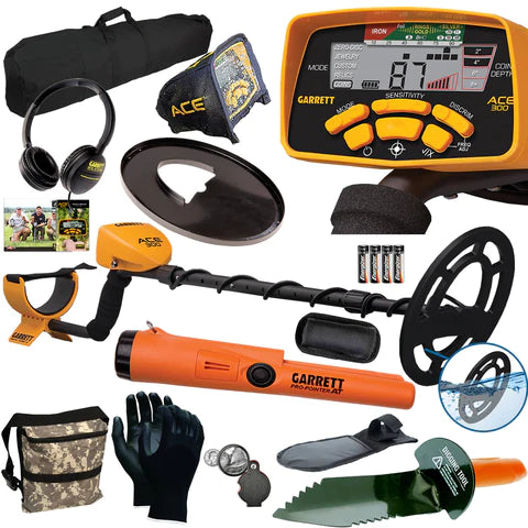 Garrett ACE 300 Metal Detector w/ AT Pro-Pointer + Carry Bag - 1141150+1140900+1608700