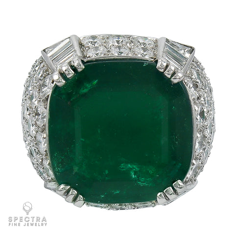 SPECTRA FINE JEWELRY: 11.38 CARAT COLOMBIAN EMERALD RING - AGL CERTIFIED