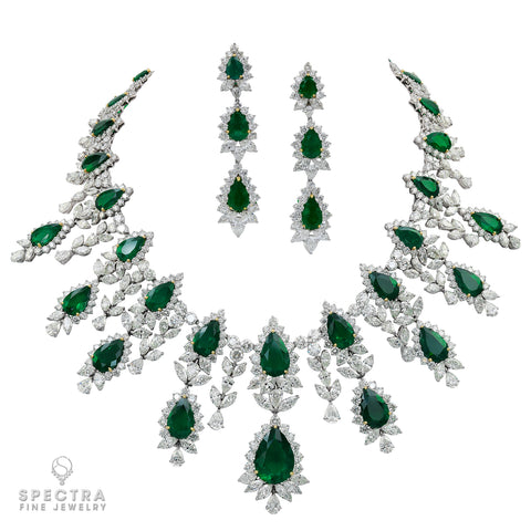 SPECTRA FINE JEWELRY'S COLOMBIAN EMERALD AND DIAMOND DEMI PARURE: A CONTEMPORARY MASTERPIECE